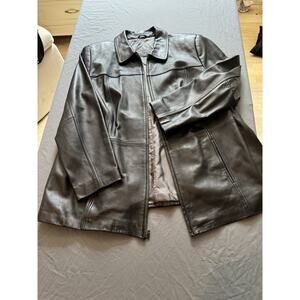 VINTAGE Valerie Steven’s Black Leather Jacket 100%‎ Leather Women’s Small